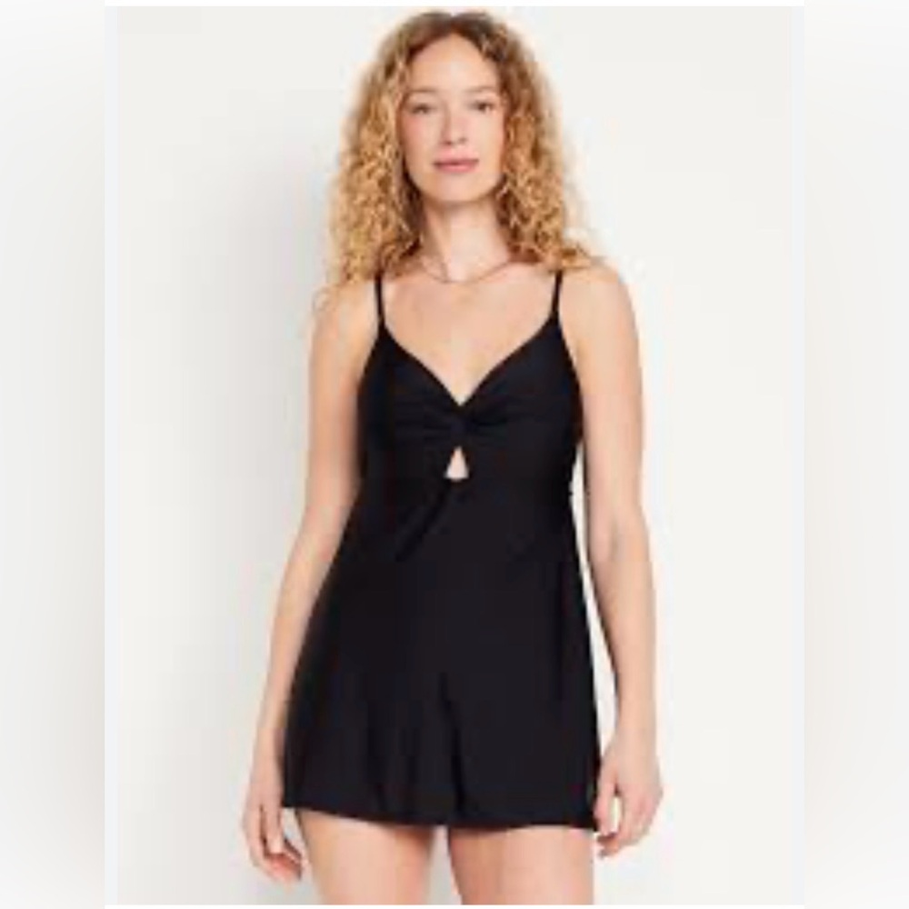 Old Navy Black Twist-Front Swim Dress Size Large - Picture 3 of 15